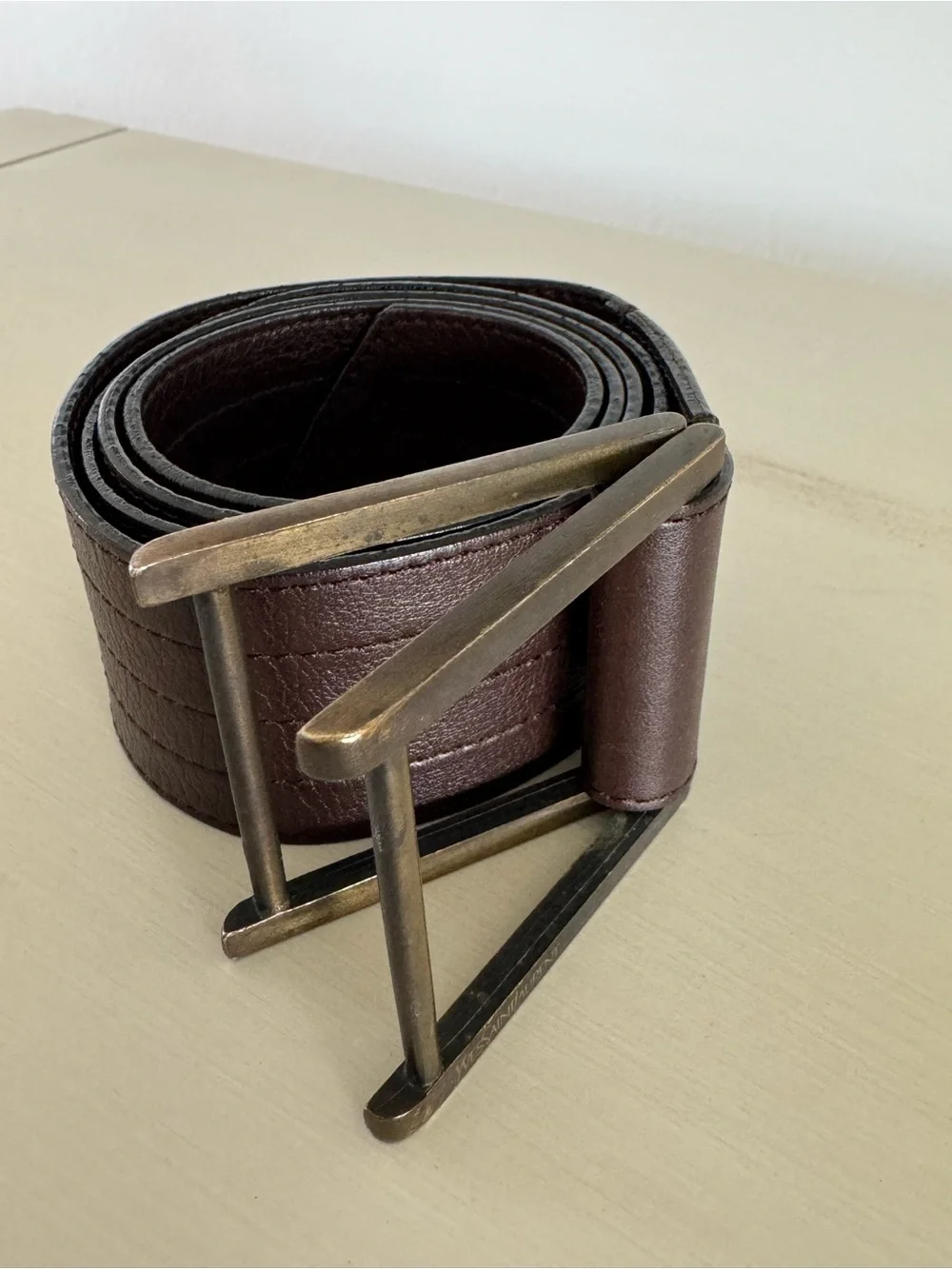 Yves Saint Laurent Black leather  - Belt with Square Buckle